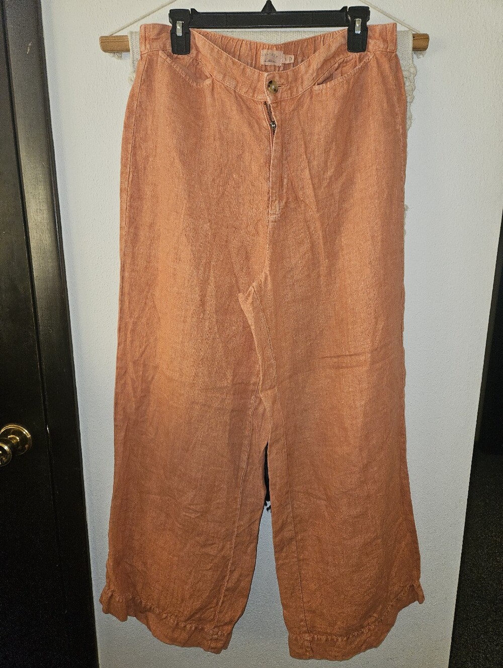Faherty Sun Strider Wide Leg Linen Trouser Pant Large